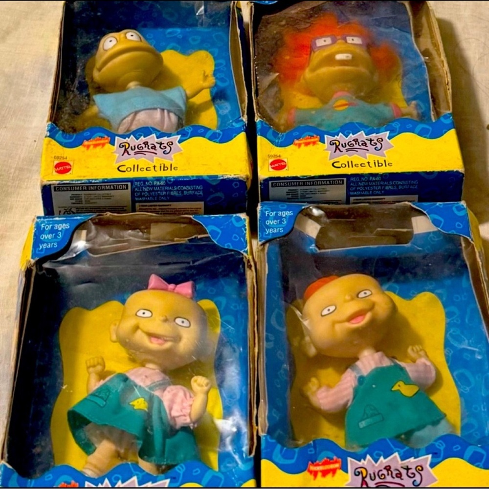 Rugrats Collectible Doll Set - Blue, Pink, and Green